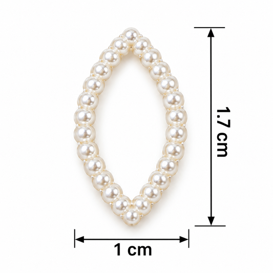 Leaf Pearl Ring Craft Embellishment – Approx. 30 Pieces