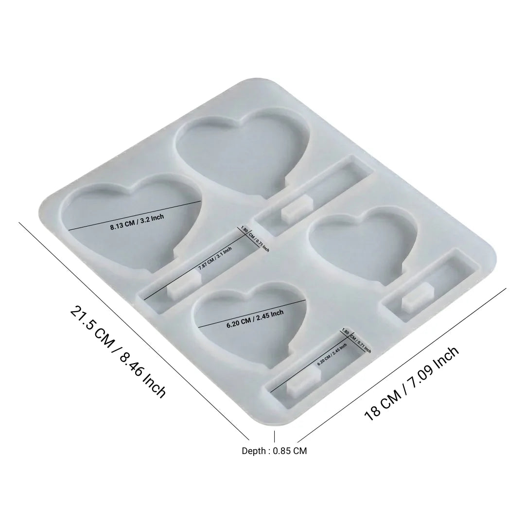 Heart dashboard and mini photoframe silicone mould for resin art, epoxy resin décor mould in India, Ahmedabad