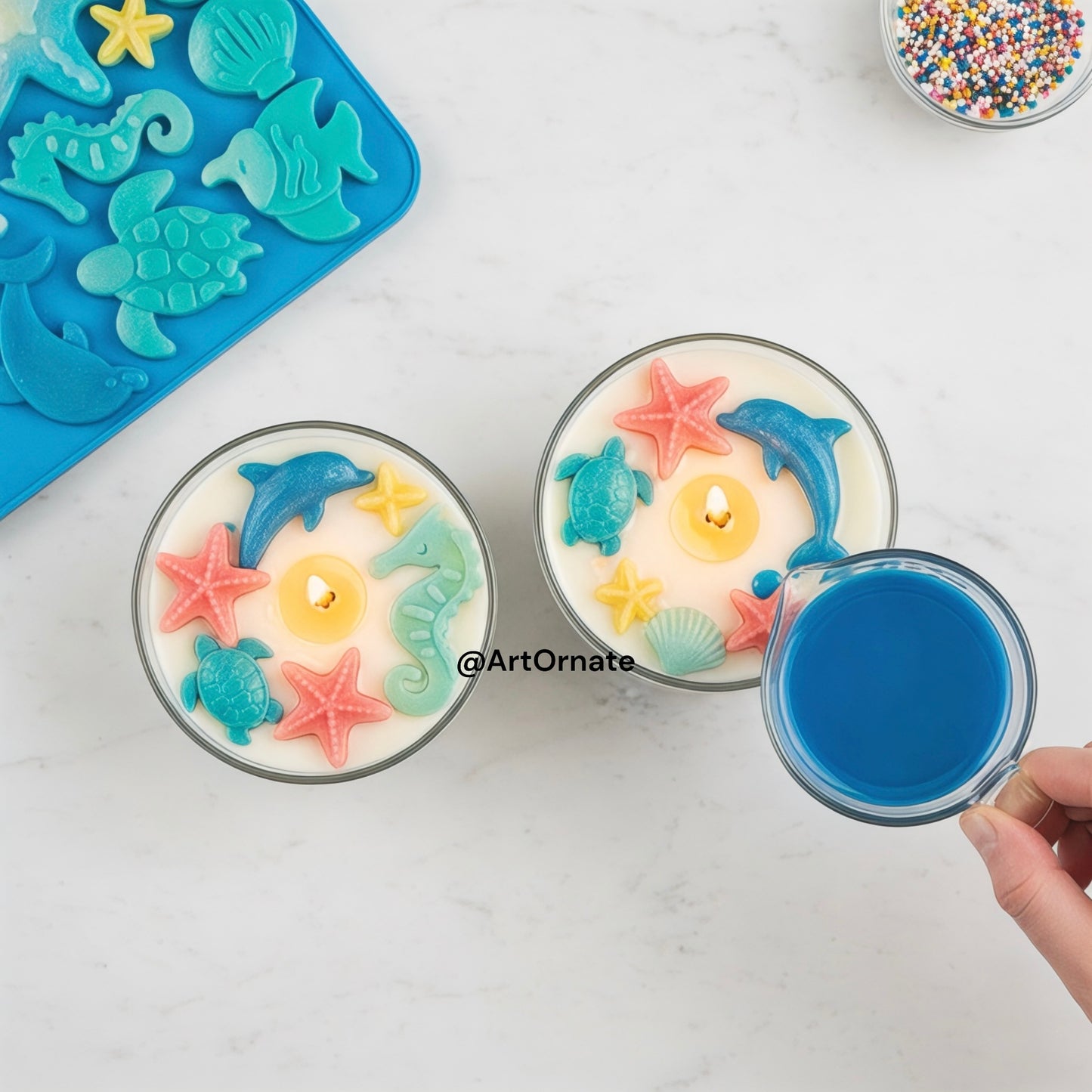 Aesthetic floral candle silicone moulds for handmade candle business in Delhi and Ahmedabad