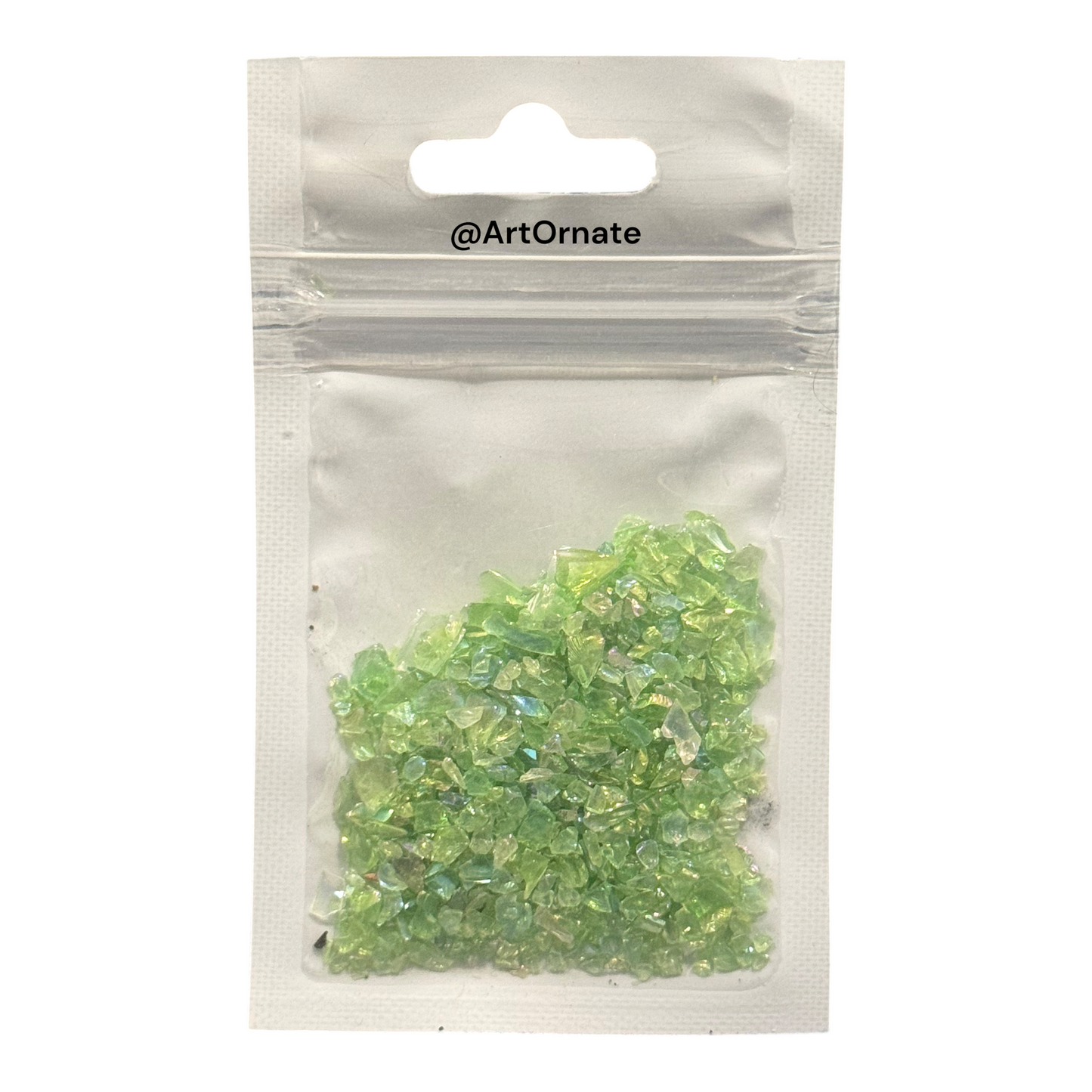 Light Green Holographic Glass Granules (RGB004)