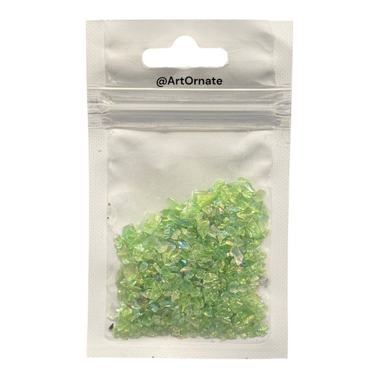 Light Green Holographic Glass Granules (RGB004)