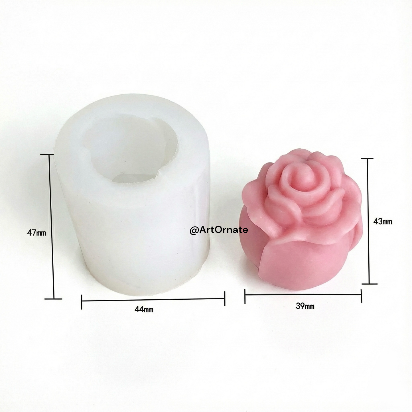 Premium 3D rose candle silicone mould for realistic flower candles, durable reusable mould ideal for soy wax, paraffin wax and decorative candle making