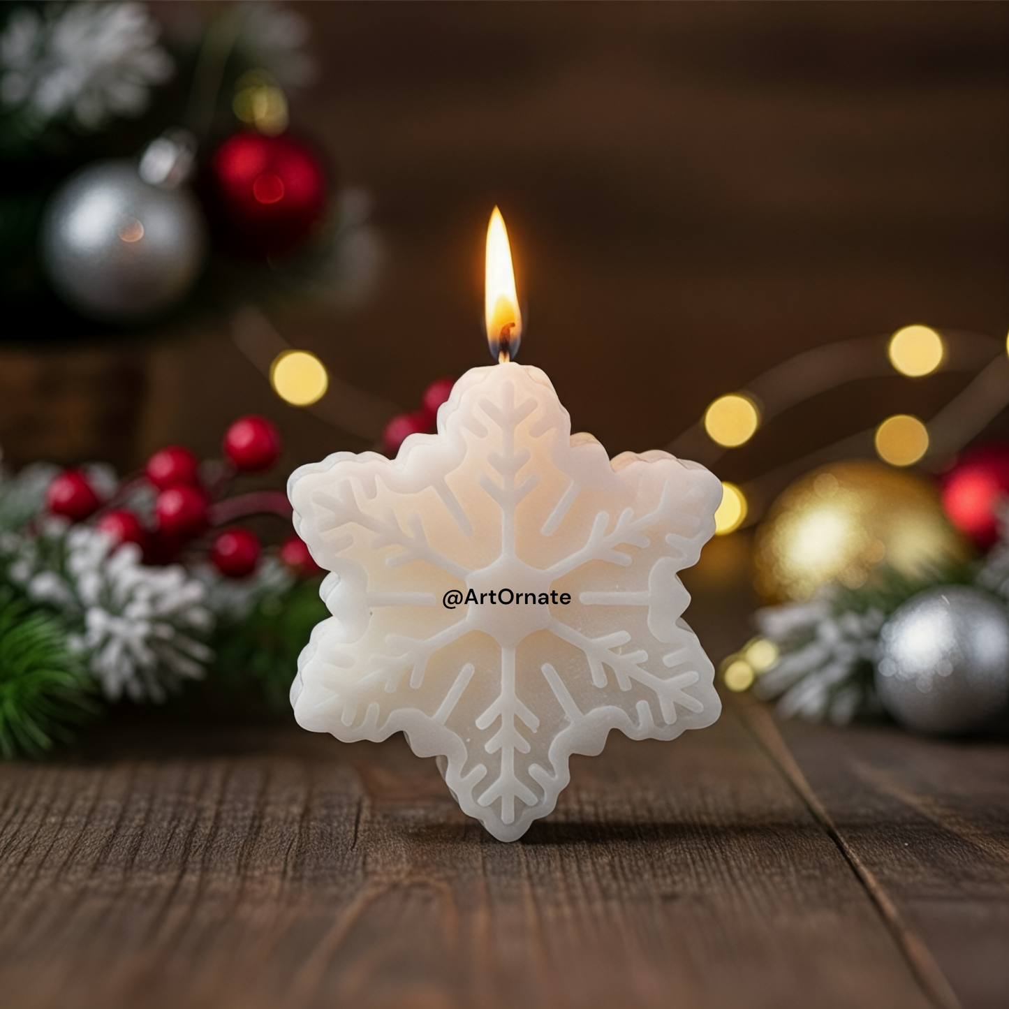 Buy Snowflake Christmas candle mould online in India