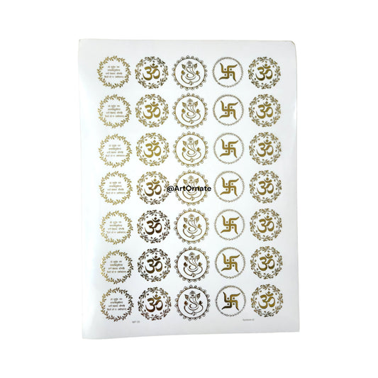 EMBOSSED GOLD METALLIC FOIL STICKER - A4 SHEET (GF14)