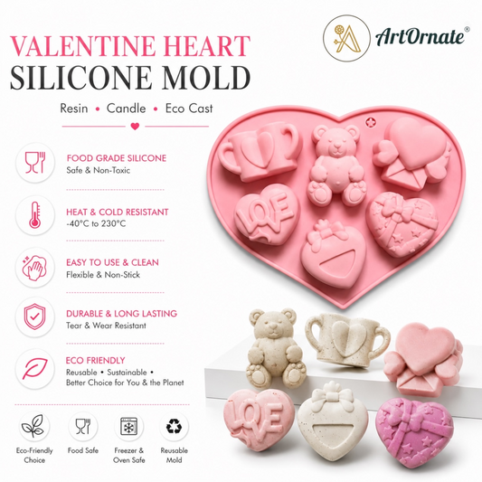 Valentine Heart Silicone Mould