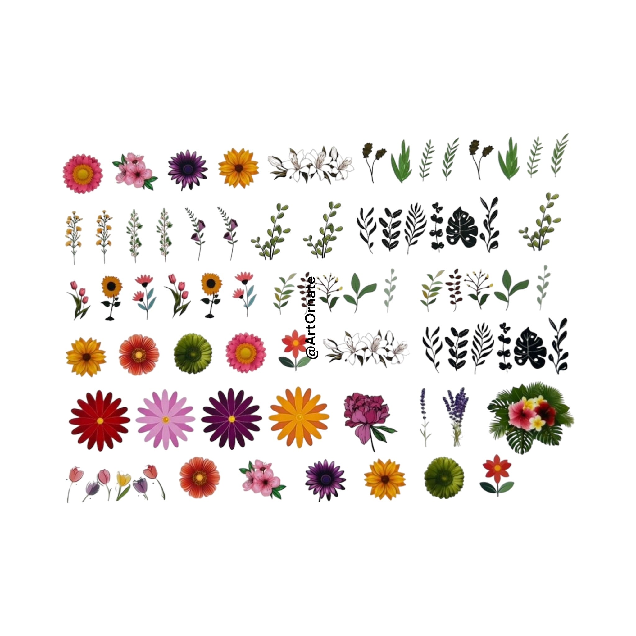 Flower Simple Insert Flower Colour Insert Sheet (CIS08) – ArtOrnate