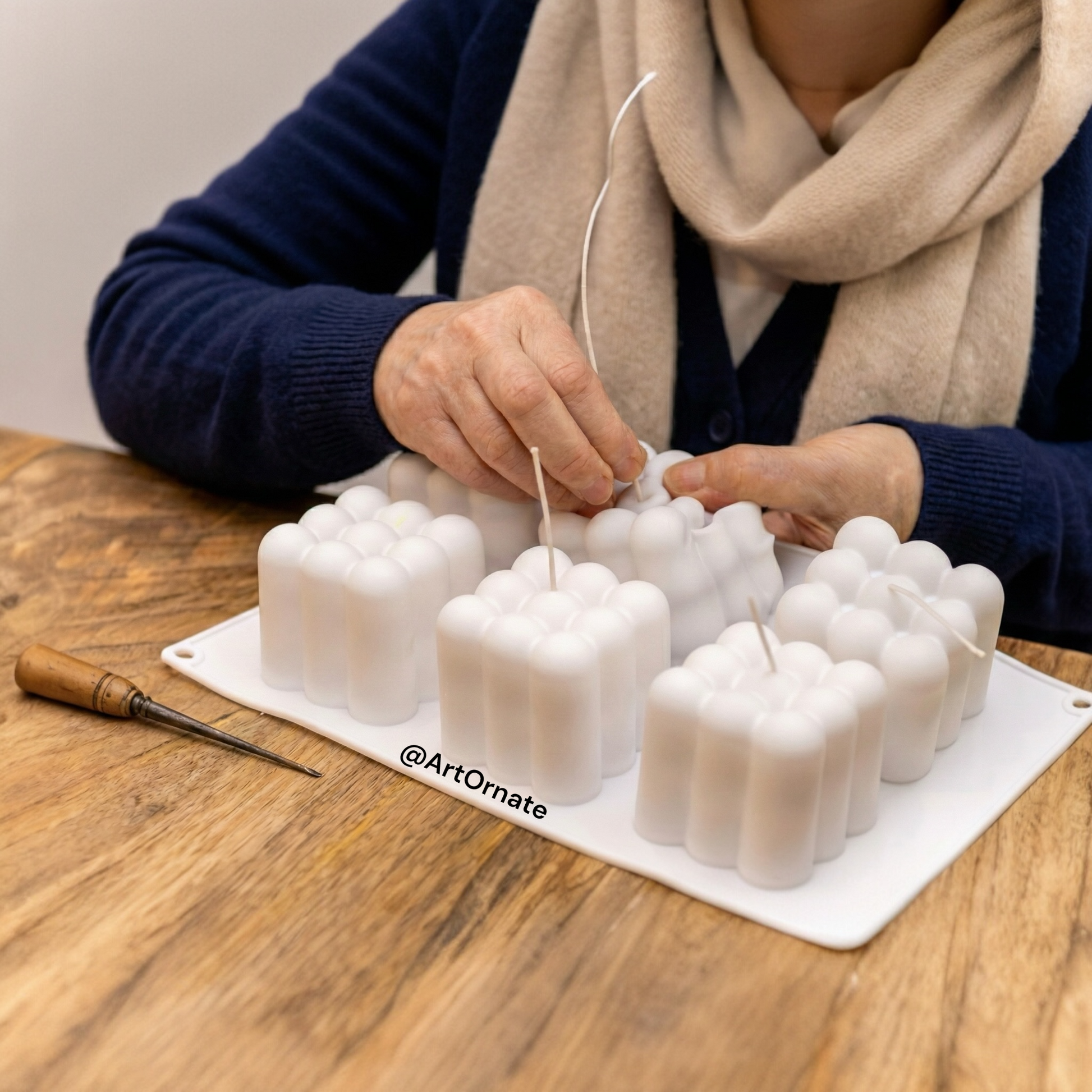 High quality 6 cavity bubble silicone candle mould for handmade candle business and bulk production across India