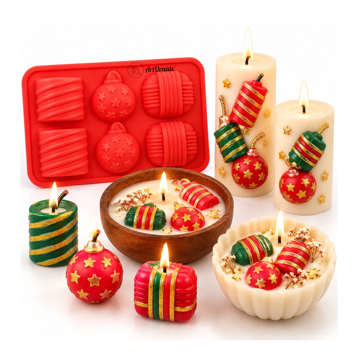 6 cavity bomb mould for Eco Resin kids DIY crafts by ArtOrnate