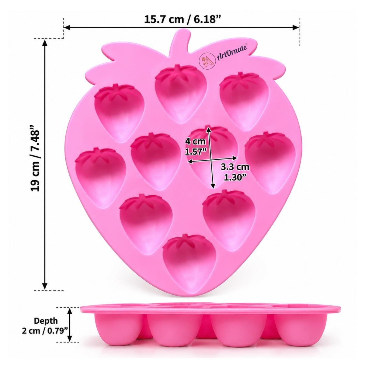 10 Strawberry Silicone Mould