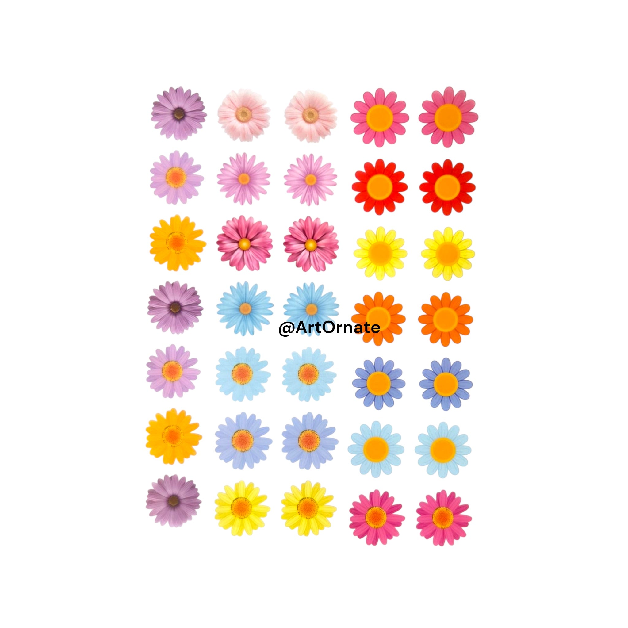 Flower Simple Insert Flower Colour Insert Sheet (CIS12) – ArtOrnate