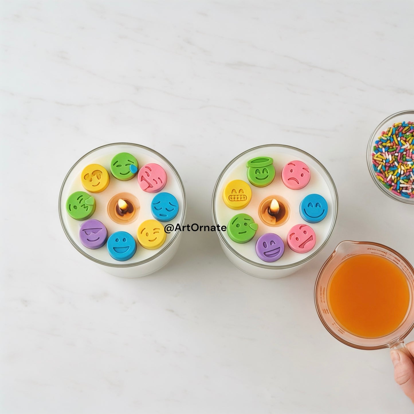 Eco-friendly silicone moulds for natural wax candle making