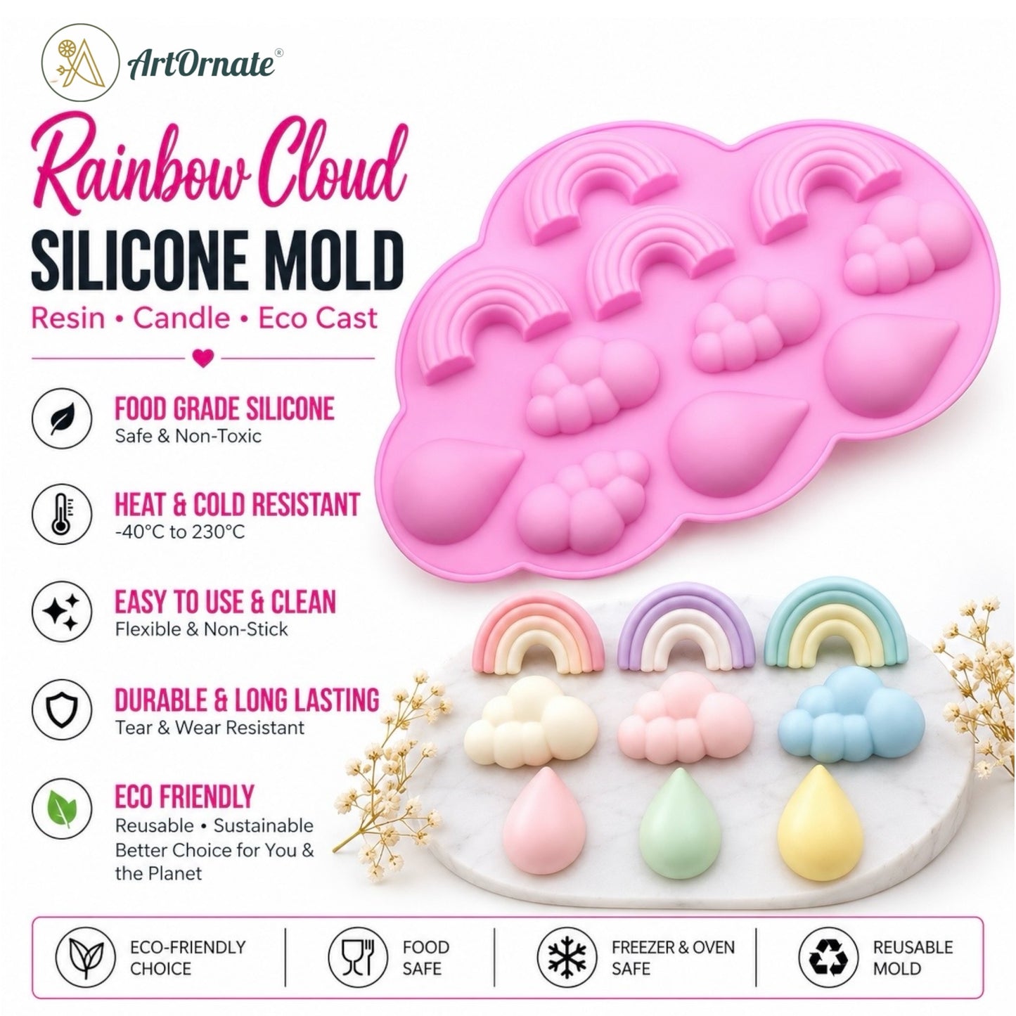 Rainbow Cloud Silicone Mould