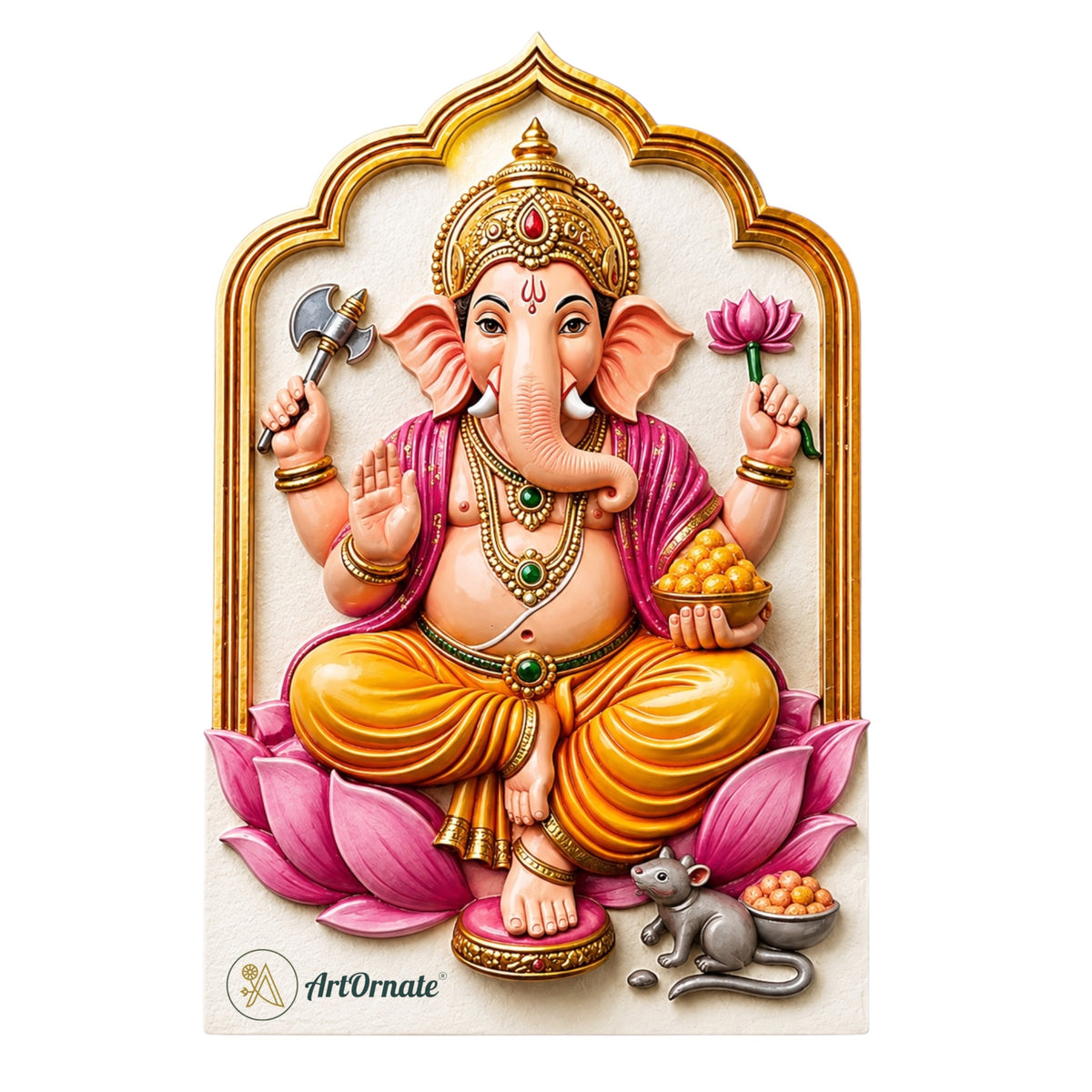 Lord Ganesha Resin Frame Mould for DIY Craft, Home Decor and Religious Art | ArtOrnate India