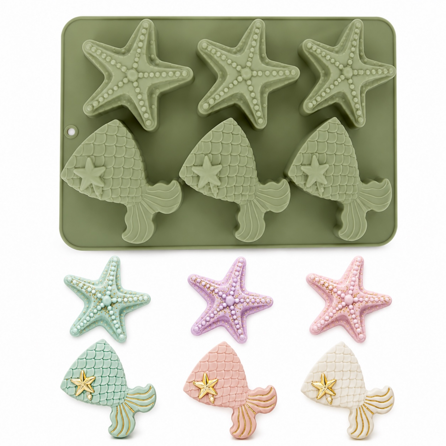 Starfish & Mermaid Silicone Mould