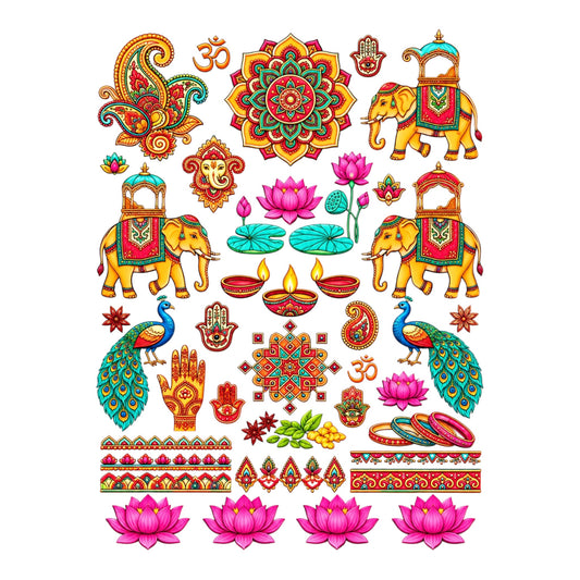 Pichwai UV DTF Sticker (UV121) for resin art, keychains, bookmarks and DIY crafts