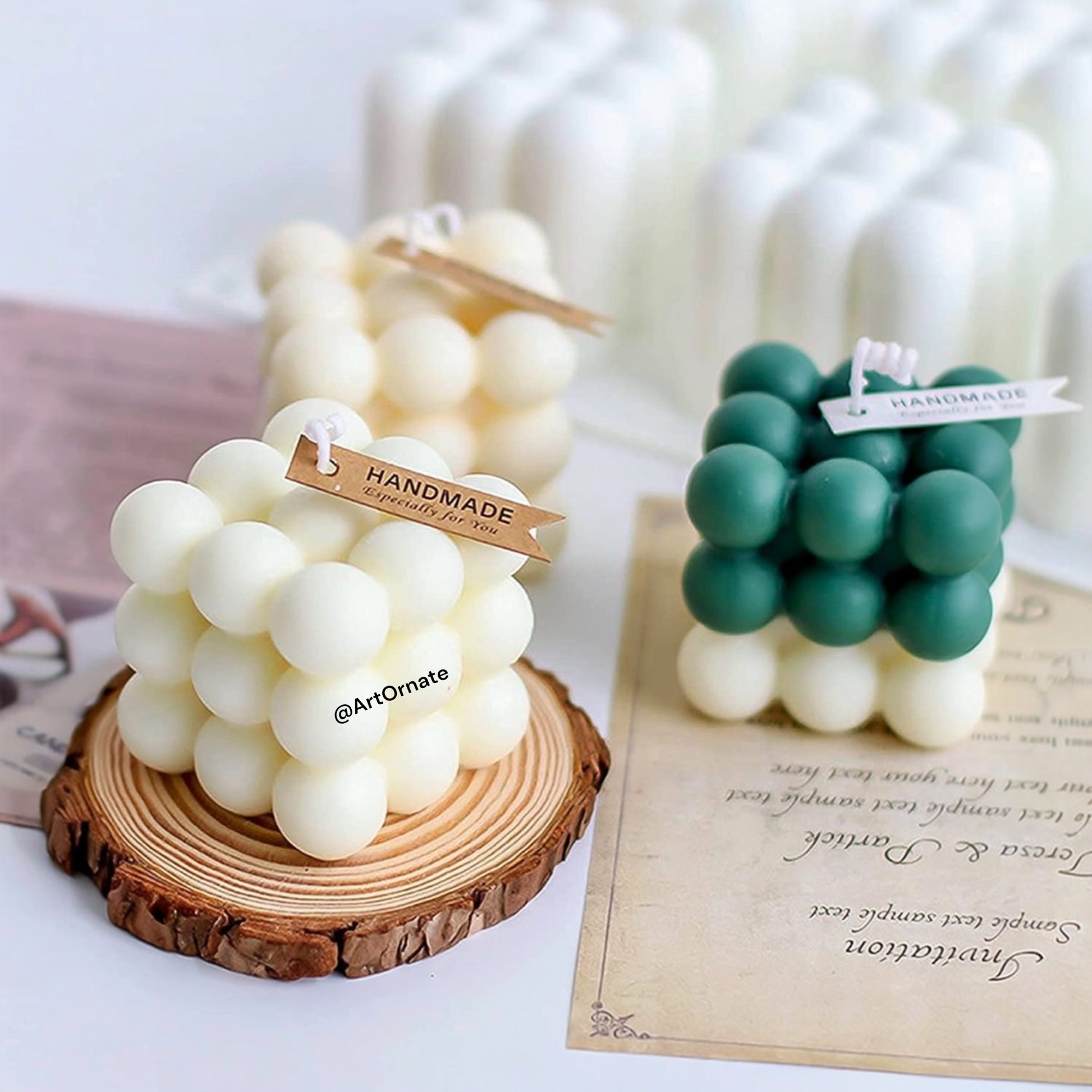 Reusable 6 cavity bubble candle silicone mould for decorative candles, ideal for professional candle makers in India