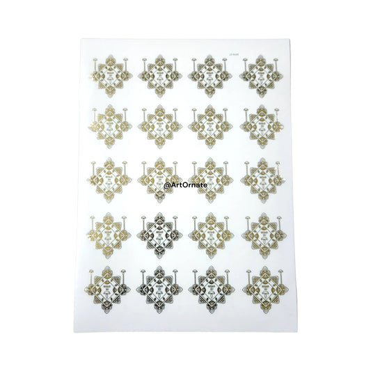 EMBOSSED GOLD METALLIC FOIL STICKER - A4 SHEET (GF10)