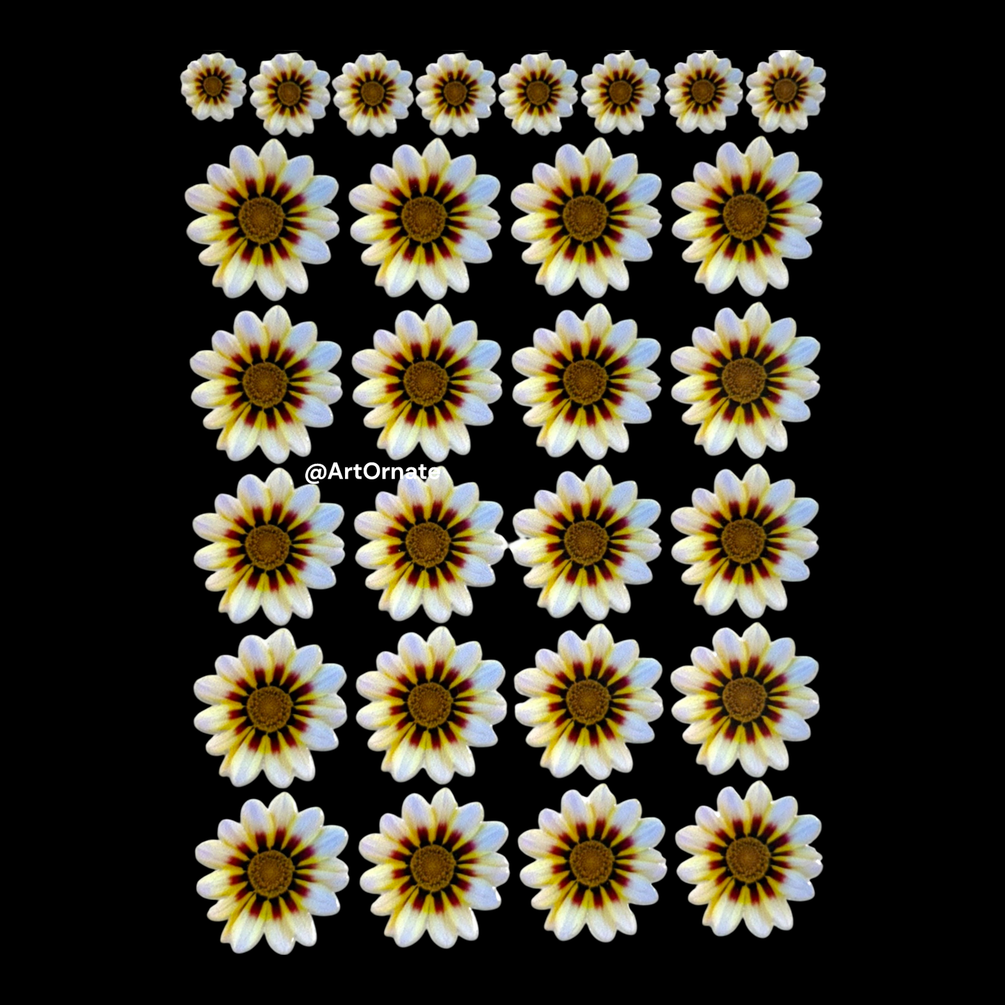 Floral UV DTF transfer stickers for decorating resin jewellery and candle jars, perfect for acrylic surfaces and DIY crafts across India