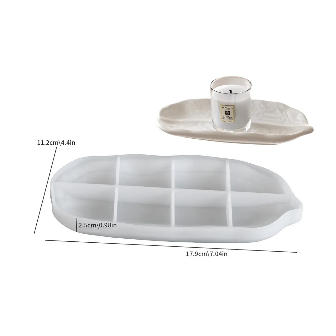 Serene leaf tray silicone mould for resin art, decorative epoxy resin tray mould for handmade decor in India