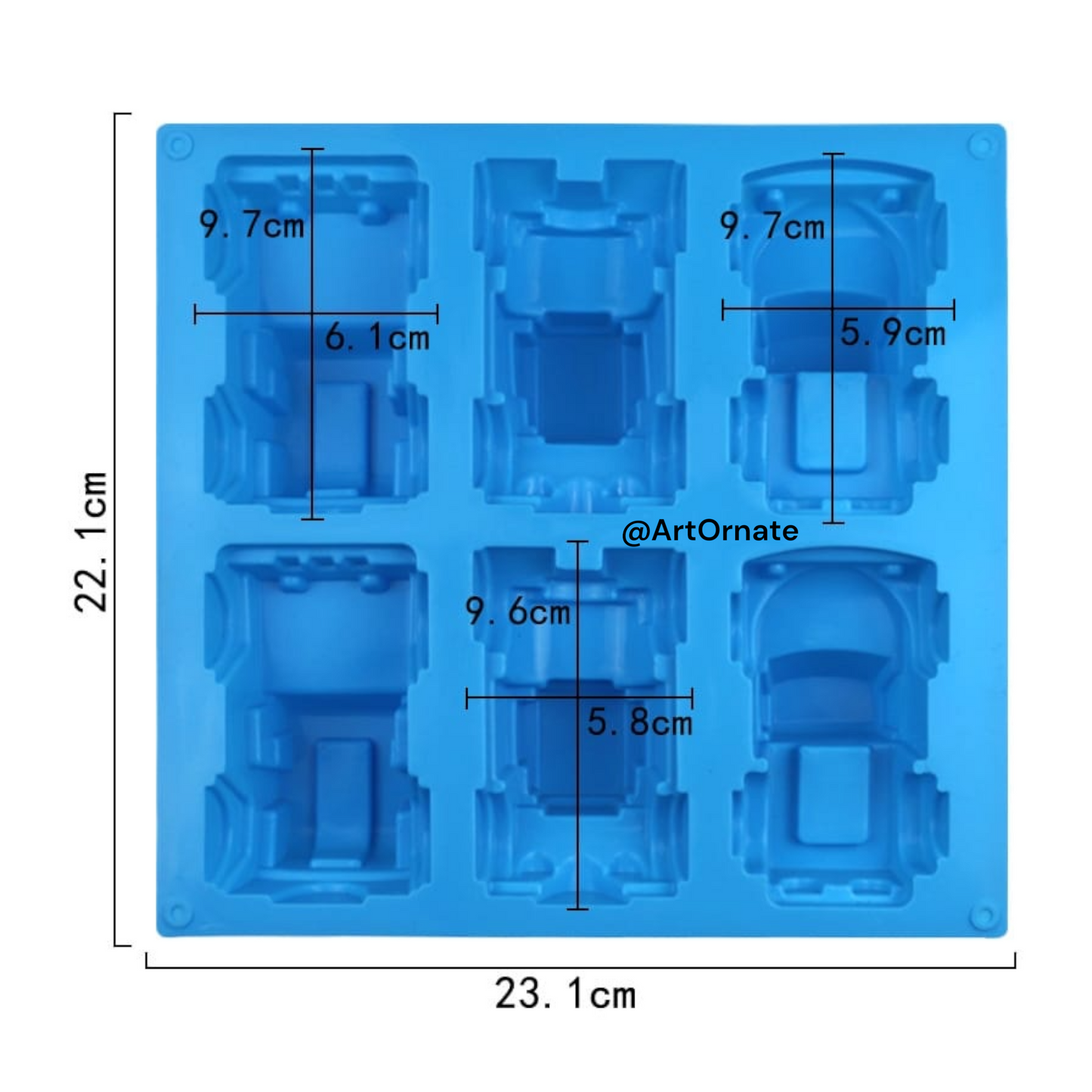 6 Cavities Car Silicone Mould