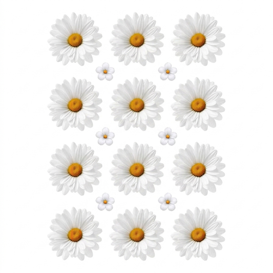 White Daisy Flower UV DTF Sticker (UV068)