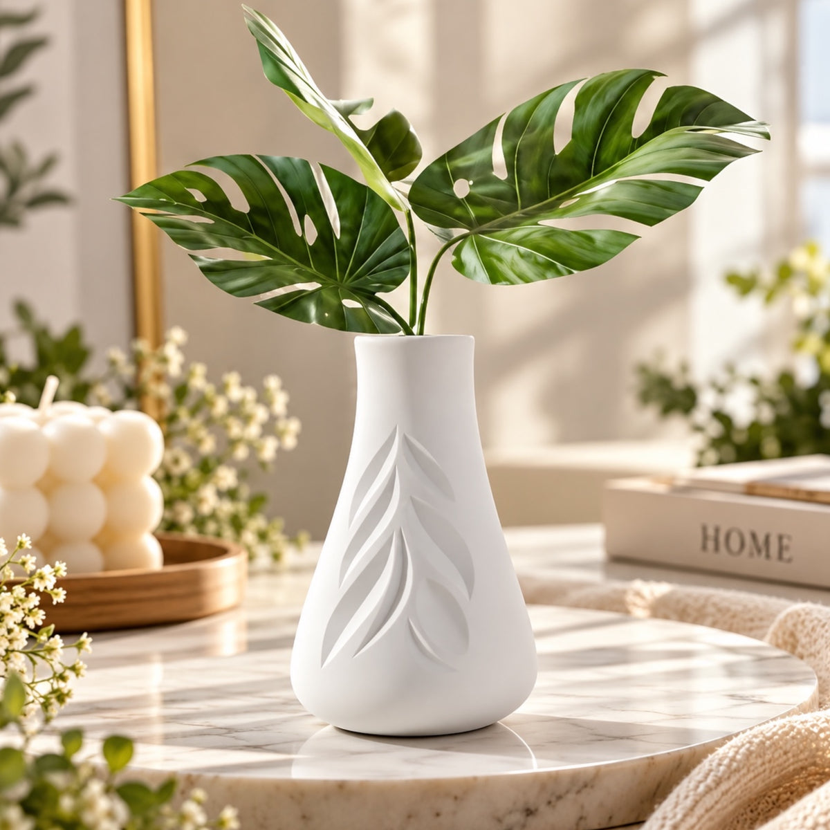 Leaf Pattern Flower Vase Silicone Mould