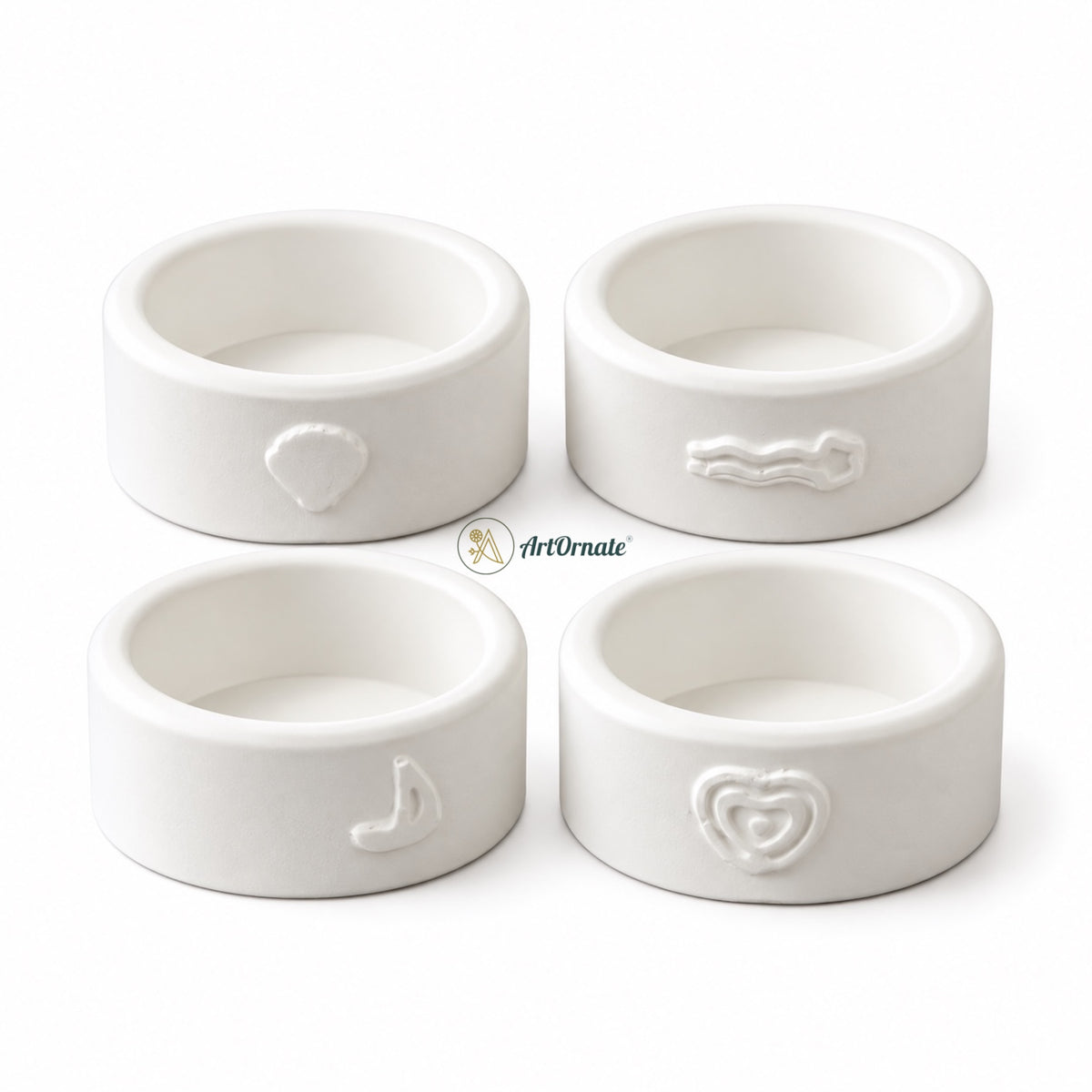 Round Candle Concrete Cups (Set of 4)