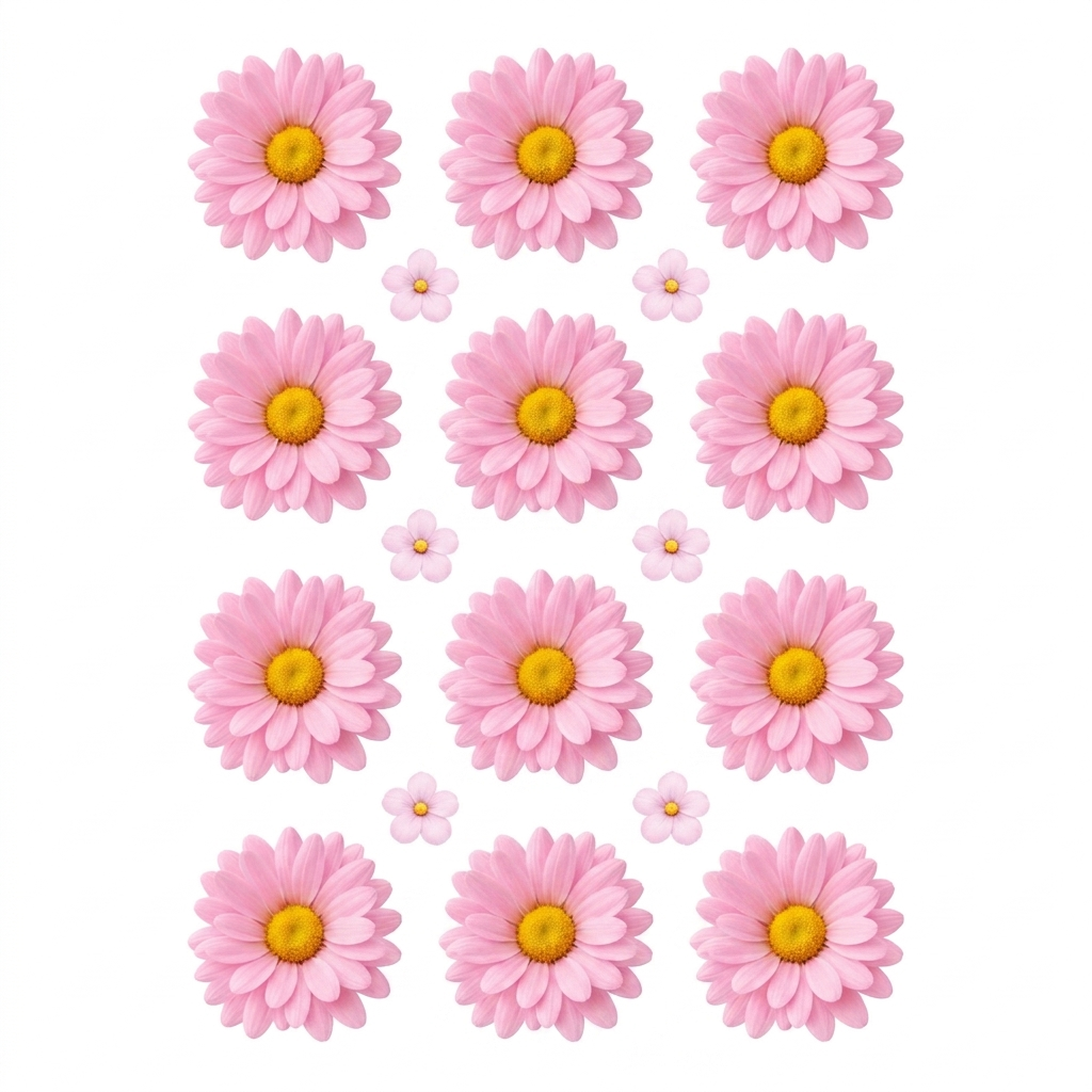 Light Pink Daisy Flower UV DTF Sticker (UV066)