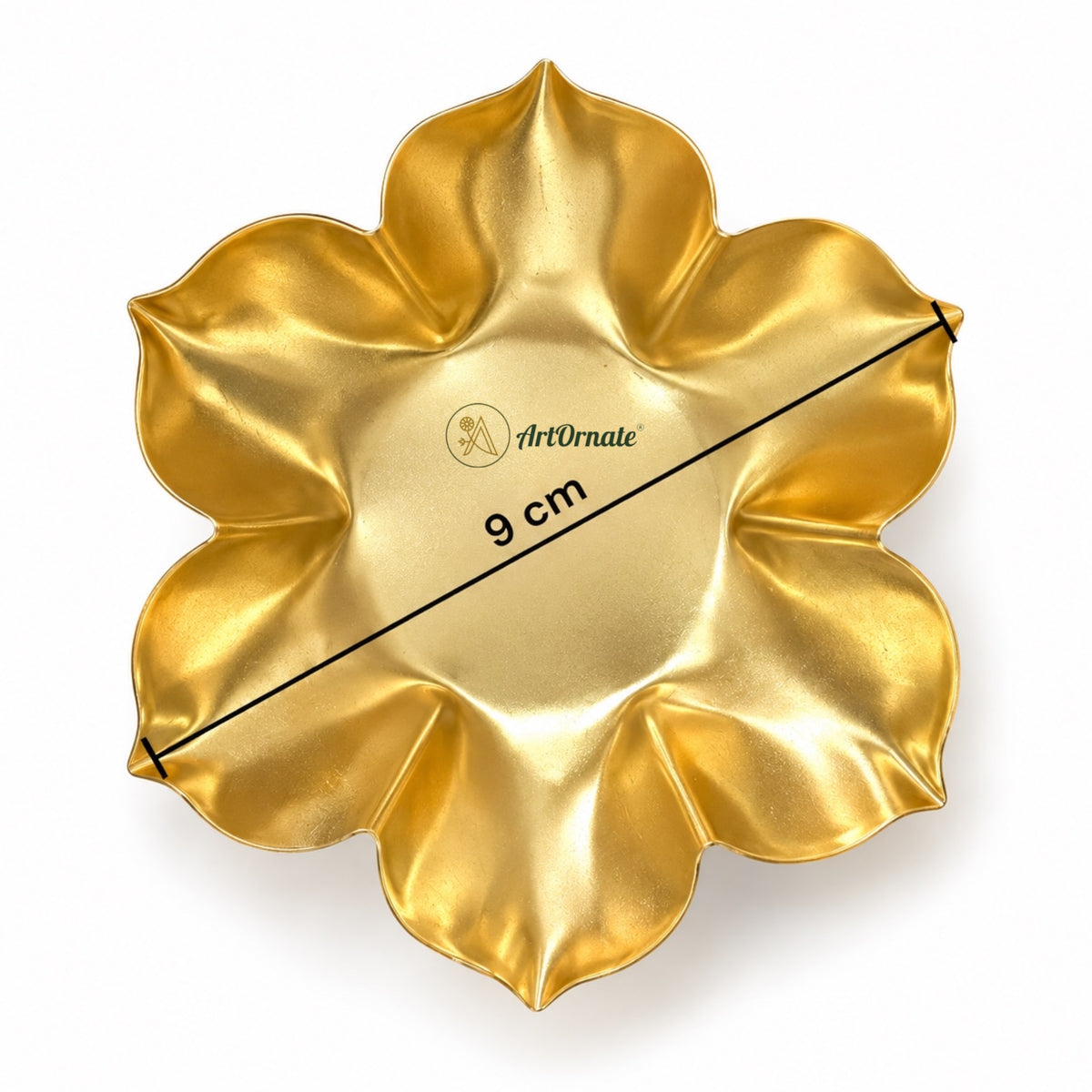 Flower metal candle Urli in brass finish for handmade candle making and festive decor - ArtOrnate