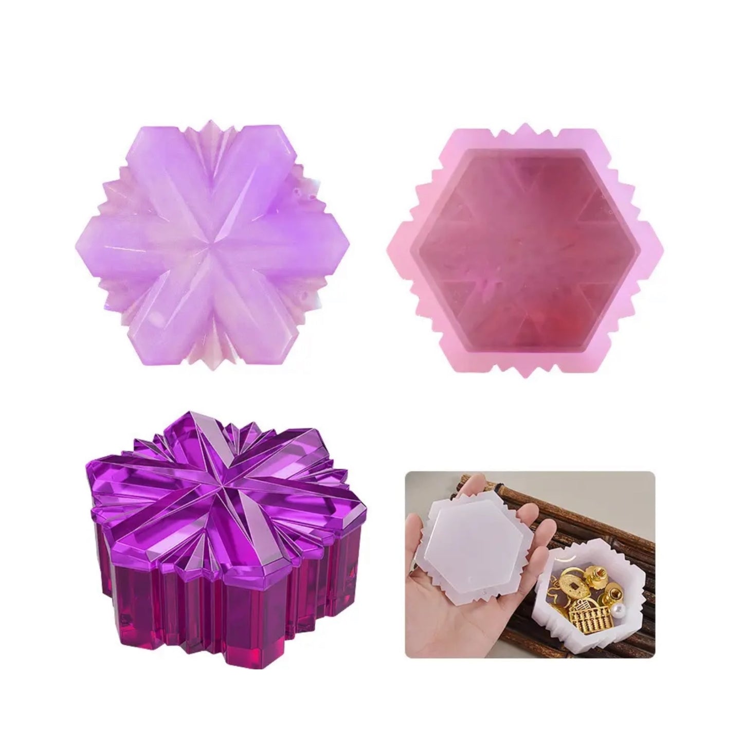 Snowflakes Storage Box Silicone Mould