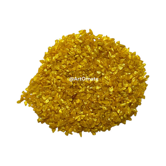 Golden Yellow textured pearl stones for resin art supplies and creative DIY projects.
