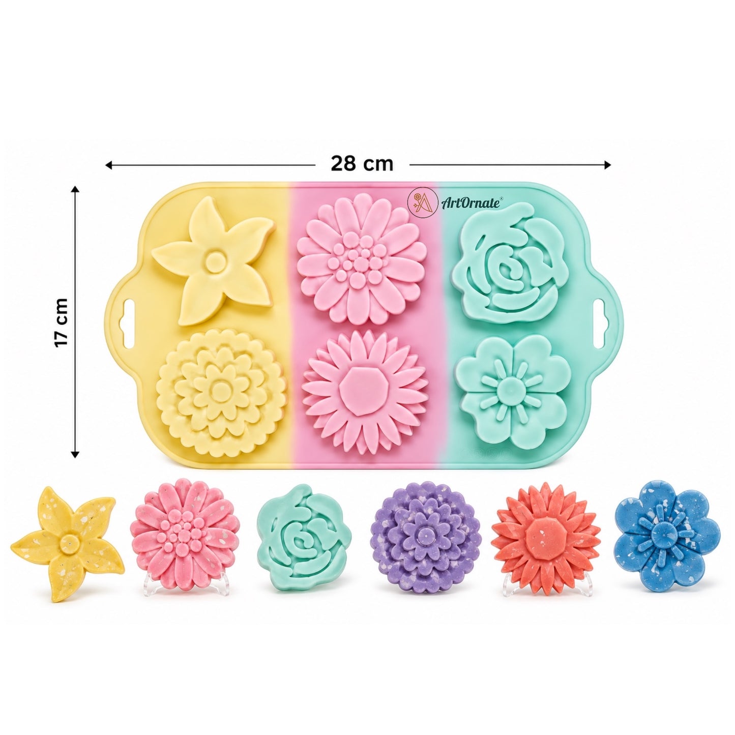 Assorted Flowers Silicone Mould