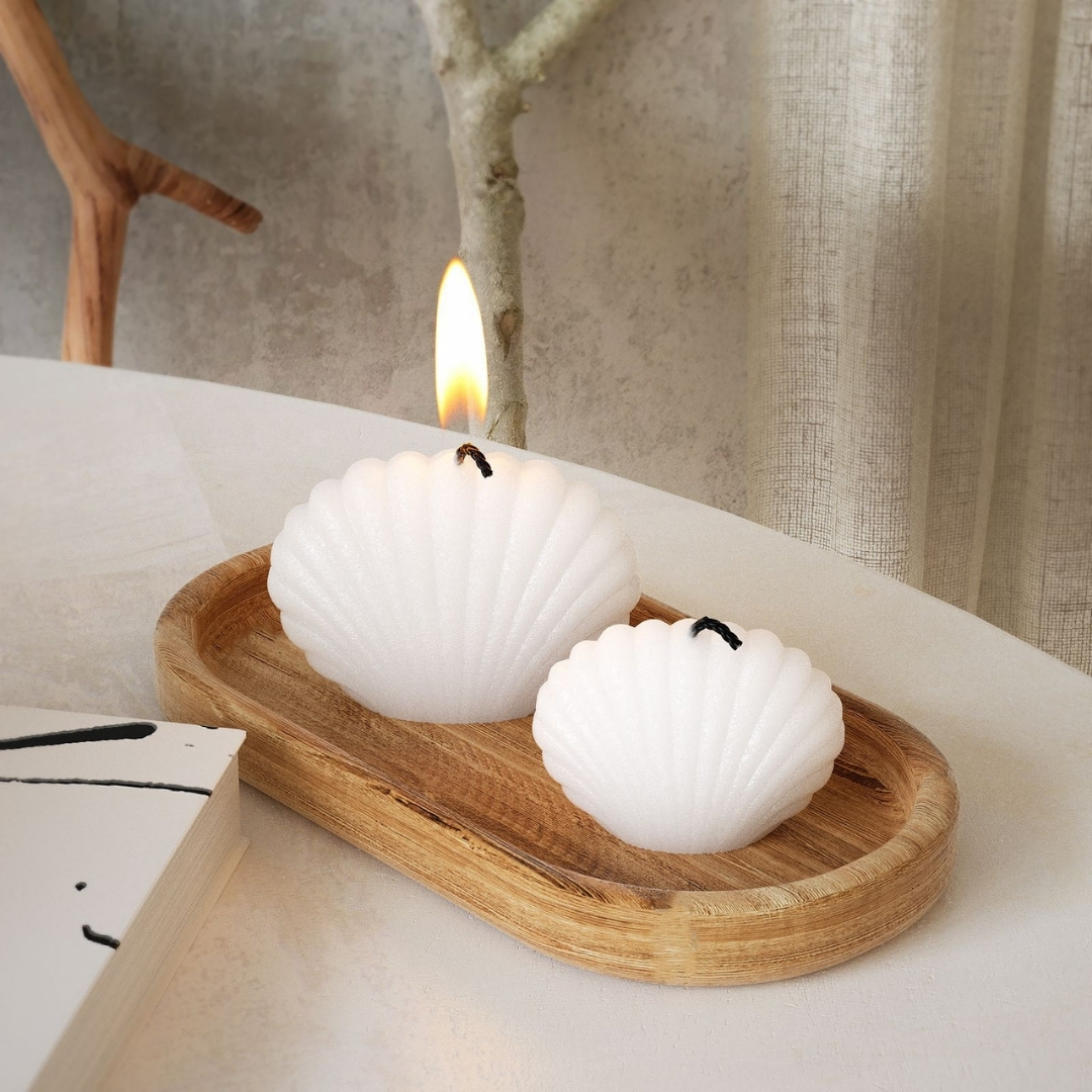 Buy sea shell shape silicone mould online India. Flexible and durable mould for casting soy wax, beeswax, and ocean style resin art.