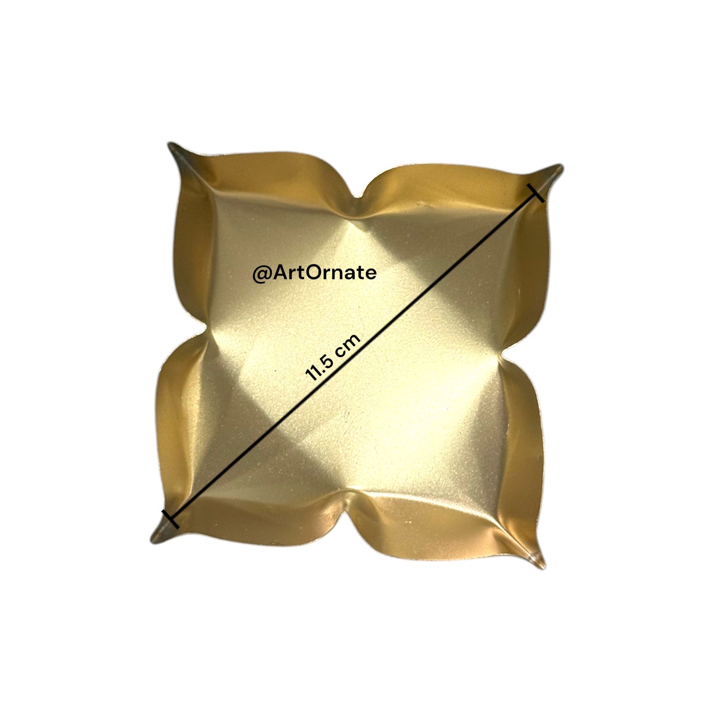 Elegant Indian metal urli candle holder with petal-shaped edges, perfect for festive home decor