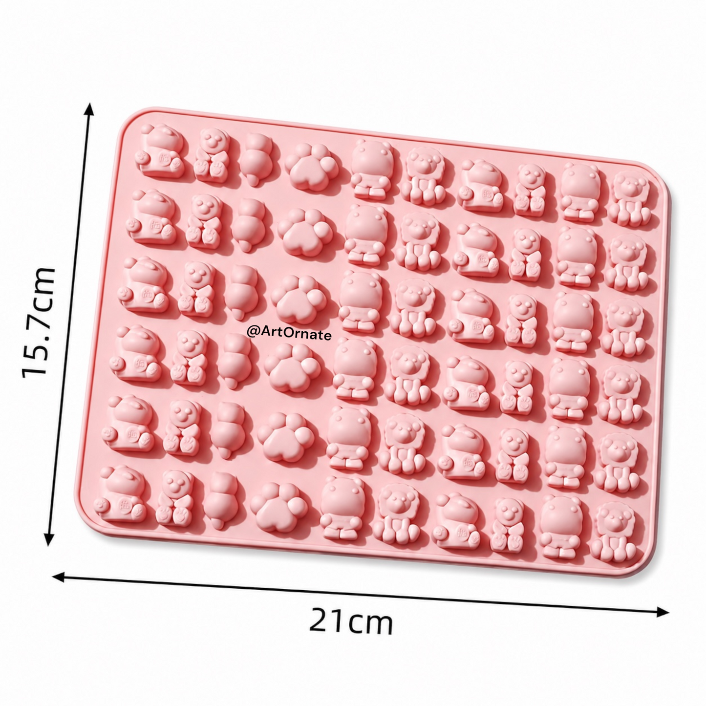 60 Cavity Animal Silicone Mould (ACM035)