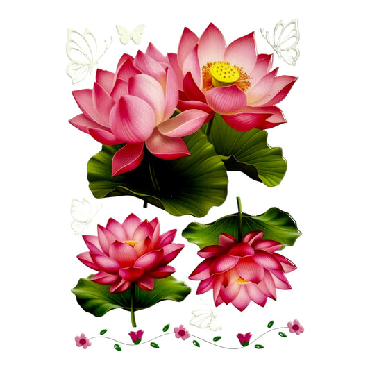 Waterproof 3D UV DTF decals on a clear sheet for instant application.