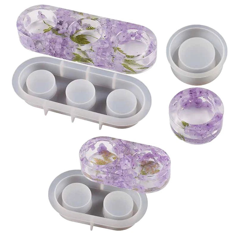 2 Cavity Capsule Tea Light Holder Silicone Mould