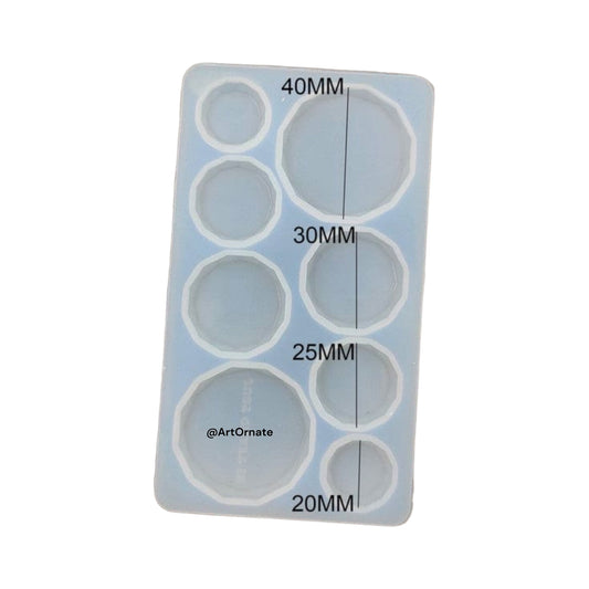 8 cavity Diamond Cut Round Silicone Mould