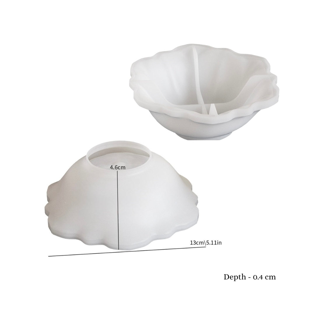 Lotus flower bowl silicone mould for resin and concrete art. Create DIY tea light holders, jewelry trays, and aesthetic home decor bowls.