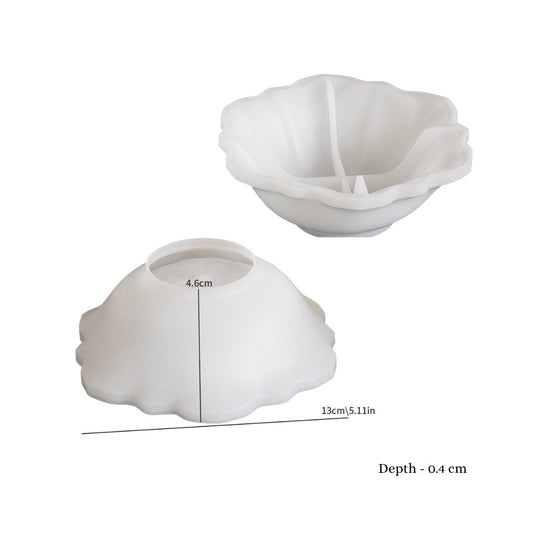 Lotus flower bowl silicone mould for resin and concrete art. Create DIY tea light holders, jewelry trays, and aesthetic home decor bowls.