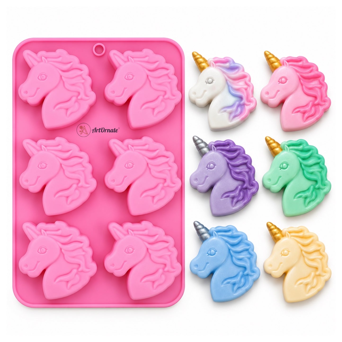 6 Unicorn Silicone Mould