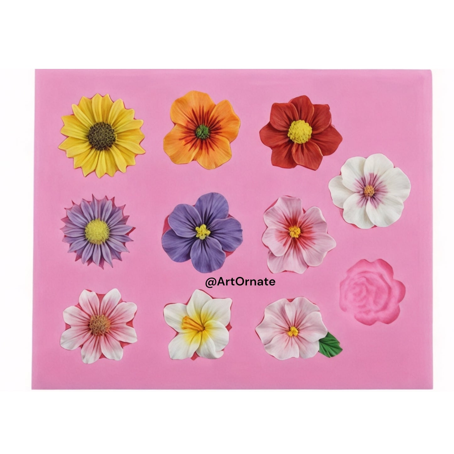 Multiple flower cavity candle mould for DIY candle making and resin detailing, suitable for fragrance oils, pigment powders and small business crafting in India