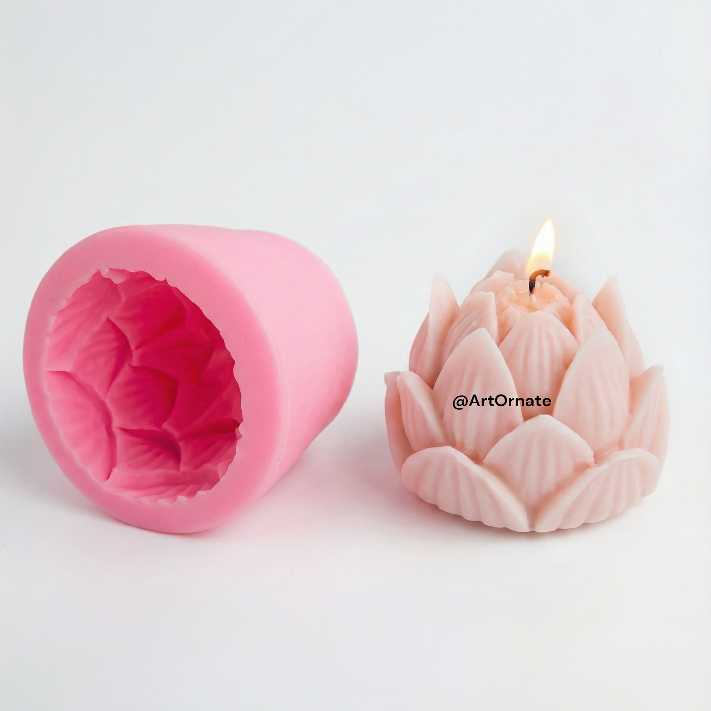 High quality lotus floral silicone candle mould for handmade candle business, trusted by candle makers across India
