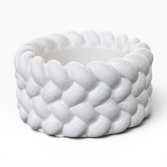 Twisted Round Concrete Candle Jar