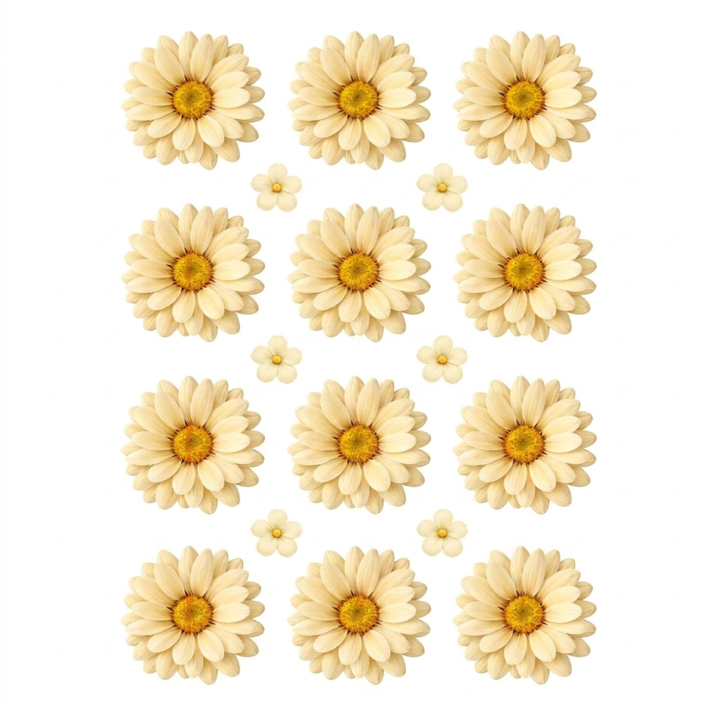 Ivory Daisy Flower UV DTF Sticker (UV067)
