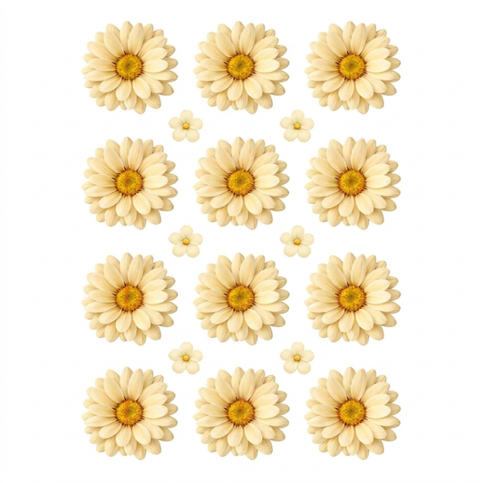 Ivory Daisy Flower UV DTF Sticker (UV067)