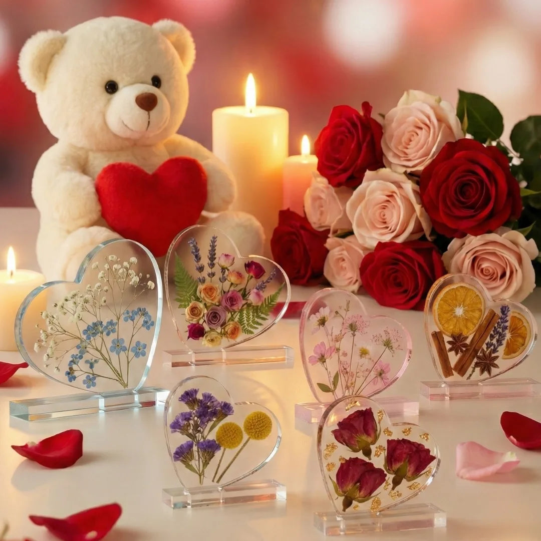 Mini heart photoframe and dashboard resin silicone mould for handmade keepsake art in India, Bangalore