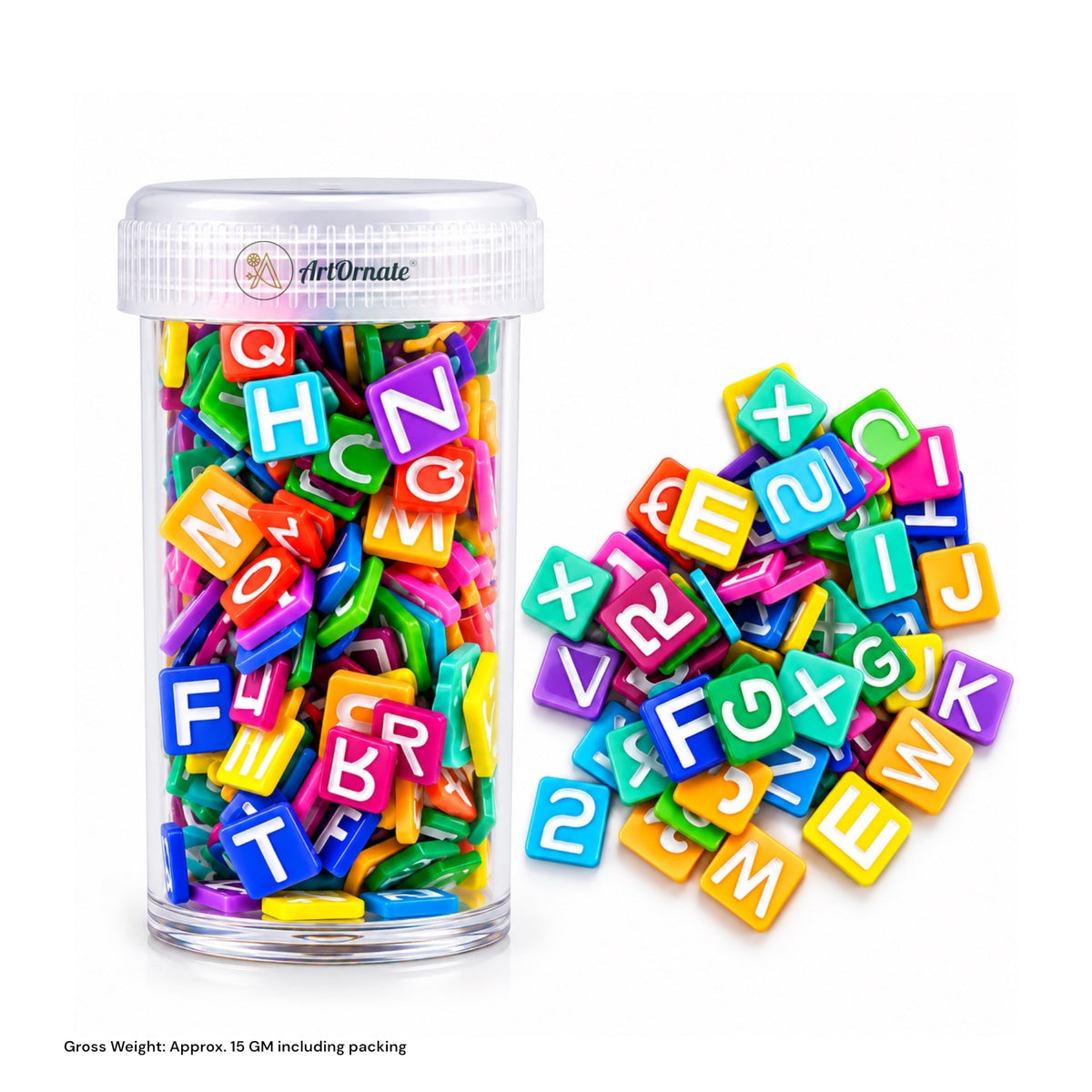 Square Alphabet Polymer Chips assorted multicolor alphabet craft embellishments for resin art and personalised DIY projects