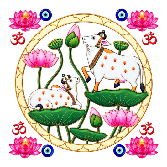 Pichwai Round UV DTF Sticker (UV148)
