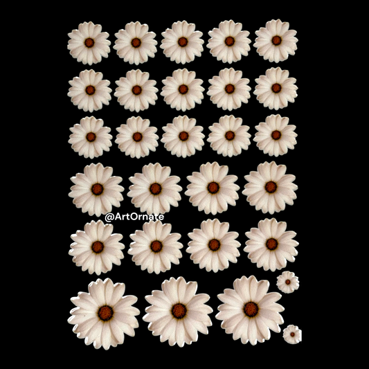 Floral UV DTF sticker design for resin artists and small businesses, ideal for product branding, décor accents and custom craft work in India